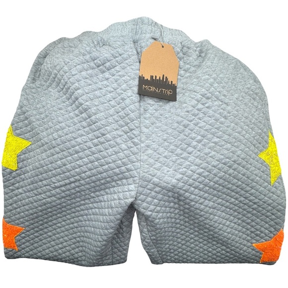 WOMEN'S ELASTIC WAIST FRONT POCKET SEQUINS STARS DETAILED SWEATPANTS Large - Picture 7 of 8